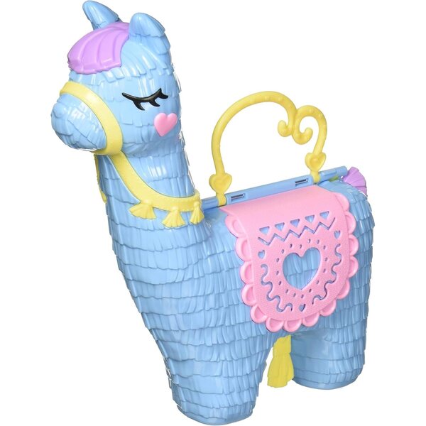 Polly Pocket Lama Party Schatulle mit 25 Zubehörteilen und 2 Puppen, interaktives Spiel für Kinder