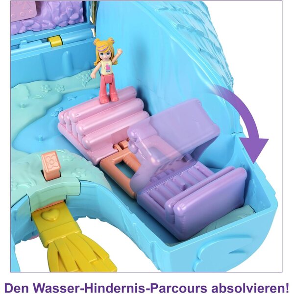 Polly Pocket Lama Party Schatulle mit 25 Zubehörteilen und 2 Puppen, interaktives Spiel für Kinder