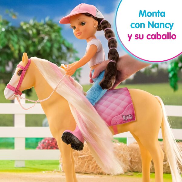Nancy und ihr Pferd: Puppe mit Zubehör zum Ändern der Mähnenfarbe, 3+