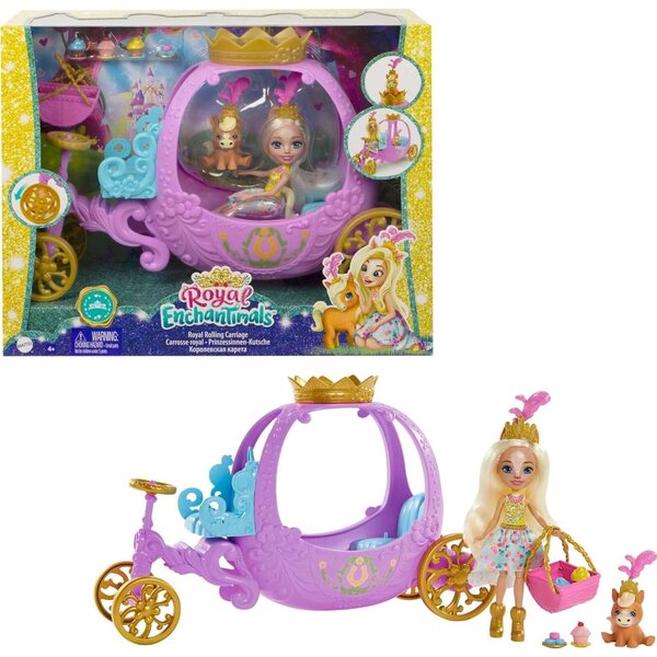 Enchantimals Kutsche Prinzessinnen con Peola Pony e Accessori - Gioco per Bambini 3-8 anni