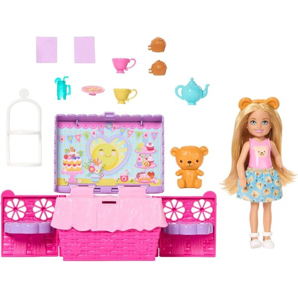 Barbie Chelsea Teeparty-Spielset mit Poupée und Zubehör für Kinder ab 3 Jahren