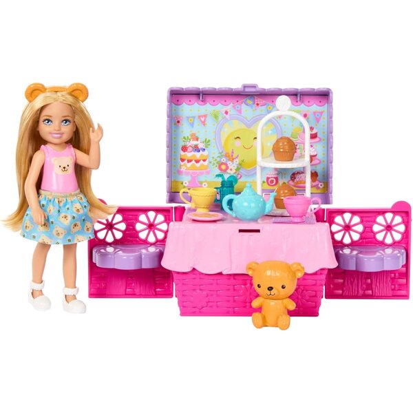 Barbie Chelsea Teeparty-Spielset mit Poupée und Zubehör für Kinder ab 3 Jahren