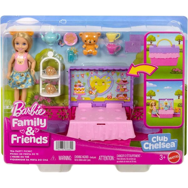 Barbie Chelsea Teeparty-Spielset mit Poupée und Zubehör für Kinder ab 3 Jahren