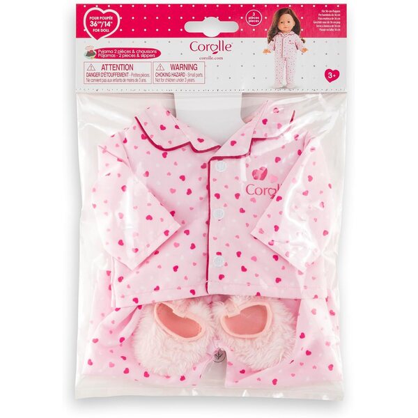 Corolle Pyjama 2-teilig mit Hausschuhen für Puppen 36 cm, ab 3 Jahren