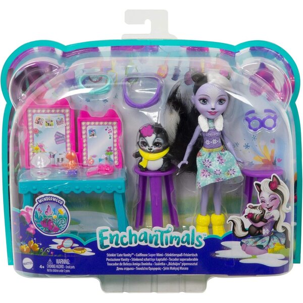 Enchantimals GJX34 – Skunk-Toilettenartikel mit Skunk-Salbei und Kapern, Spiel für Kinder