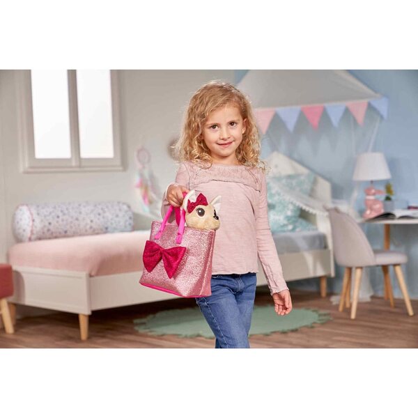 Simba Chihuahua peluche 20 cm con glitter e accessori, ideale per bambini 5+