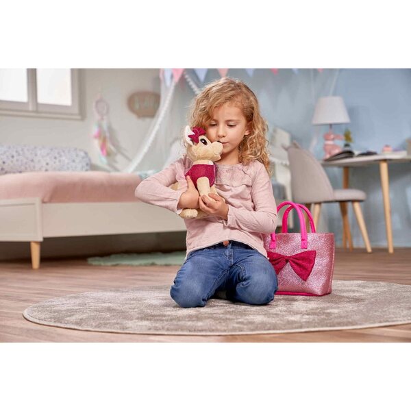 Simba Chihuahua peluche 20 cm con glitter e accessori, ideale per bambini 5+