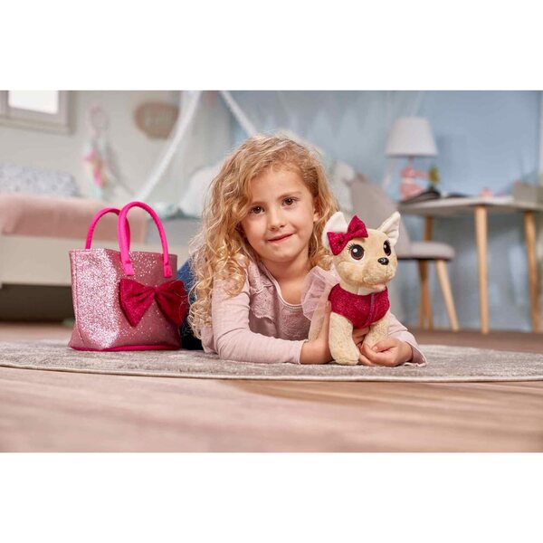 Simba Chihuahua peluche 20 cm con glitter e accessori, ideale per bambini 5+