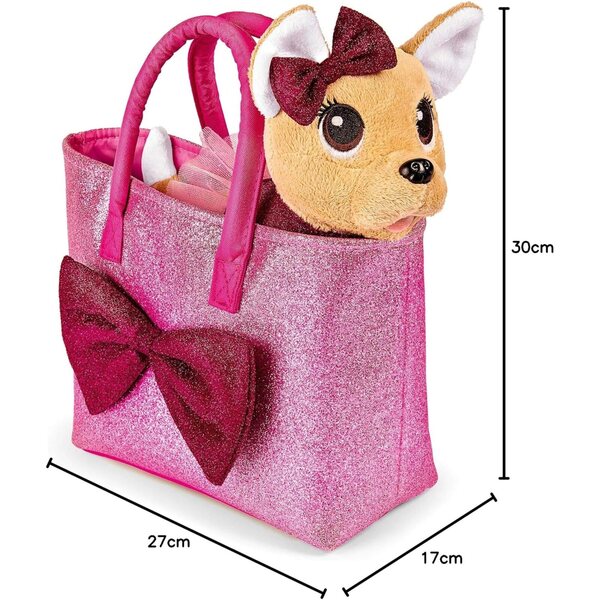 Simba Chihuahua peluche 20 cm con glitter e accessori, ideale per bambini 5+