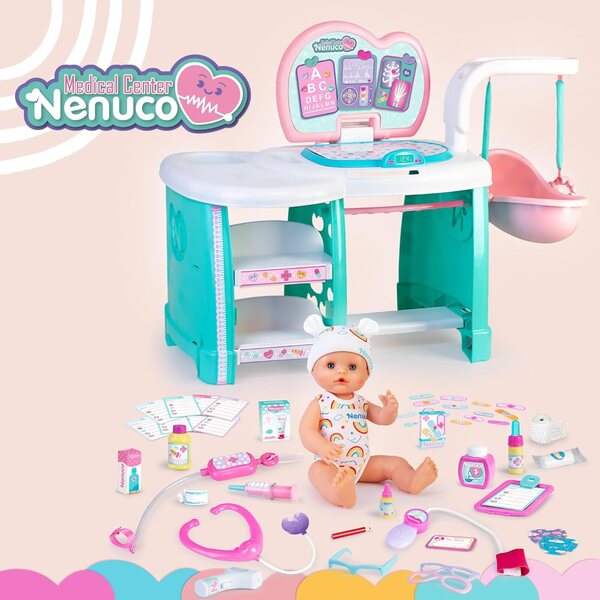 Nenuco Medical Center mit Puppe 35 cm und 20 medizinischen Zubehörteilen für Kinder ab 3 Jahren