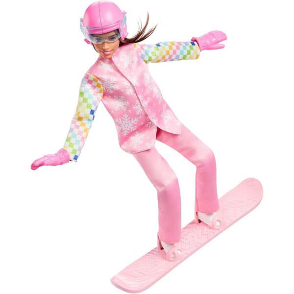 Barbie Snowboarderin mit über 10 Accessoires und farbwechselnden Snowboards für Mädchen