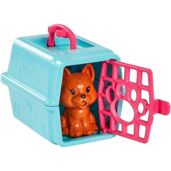 Barbie Chelsea Animal Clinic Spielset mit Puppe, 4 Tieren und 18 Zubehörteilen für Kinder ab 3 Jahren