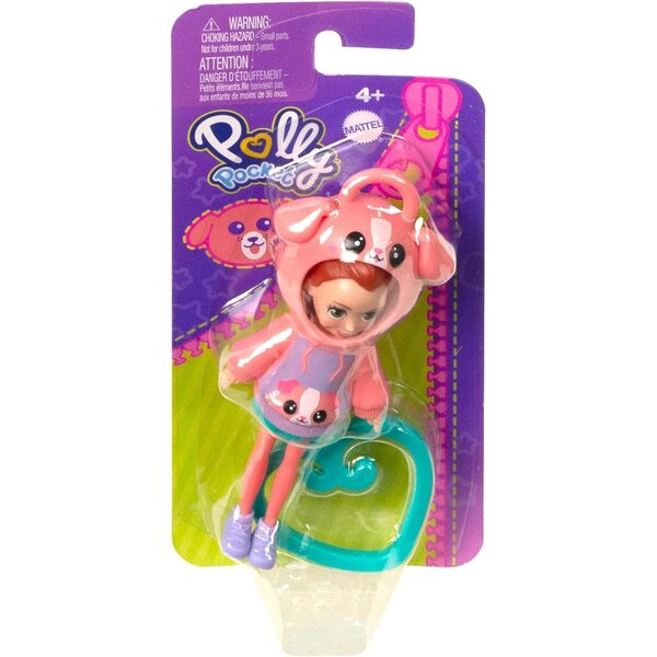 Polly Pocket Clip-Pupazzo con Cappuccio a Tema Animale per Bambini 4+