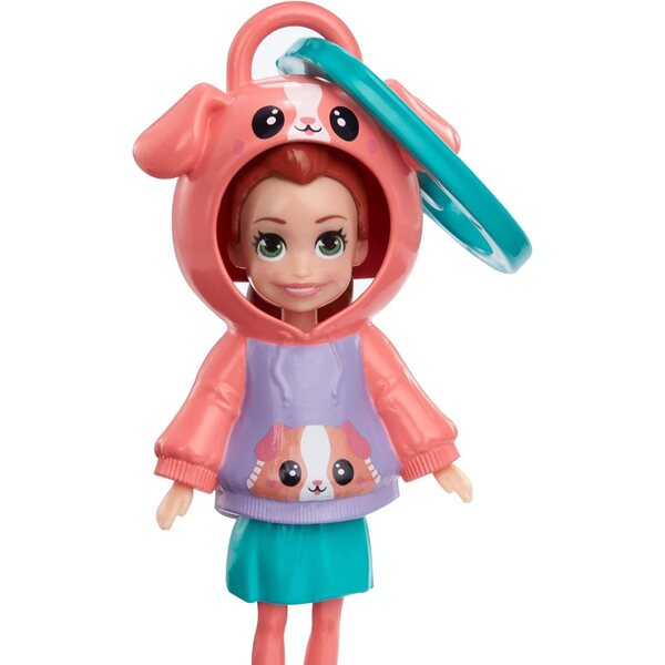 Polly Pocket Clip-Pupazzo con Cappuccio a Tema Animale per Bambini 4+