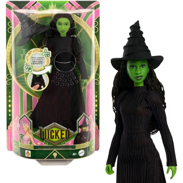 Mattel Elphaba singende Puppe mit abnehmbarem Kleid und Look, inspiriert vom Film Wicked