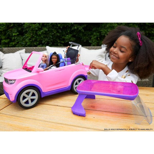 Barbie Big City Big Dreams SUV Cabrio lässt sich in eine Bühne für Shows verwandeln
