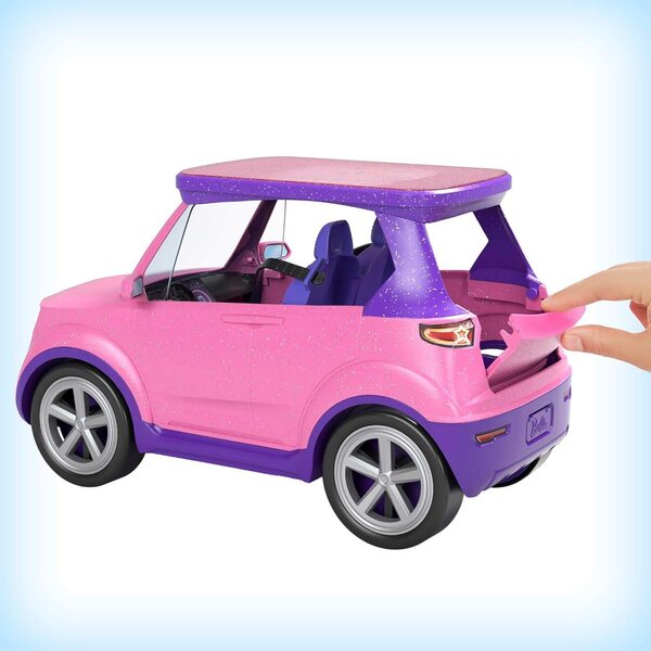 Barbie Big City Big Dreams SUV Cabrio lässt sich in eine Bühne für Shows verwandeln