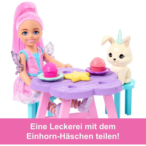 Barbie A Hidden Magic Chelsea-Pegasus-Set mit Stall und Zubehör für Kinder ab 3 Jahren