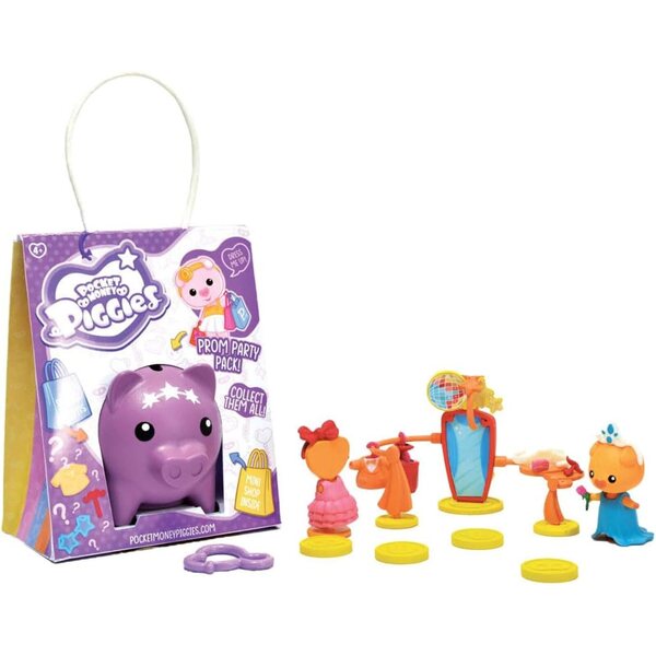 Taschengeld-Piggies-Abschlussball-Party-Set mit Mini-Shop und lustigen Accessoires
