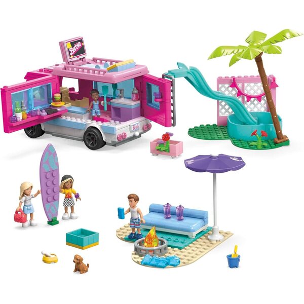 Barbie Traumwohnmobil mit Küche und Zubehör, 4 Barbies und 1 Hund, ab 6 Jahren
