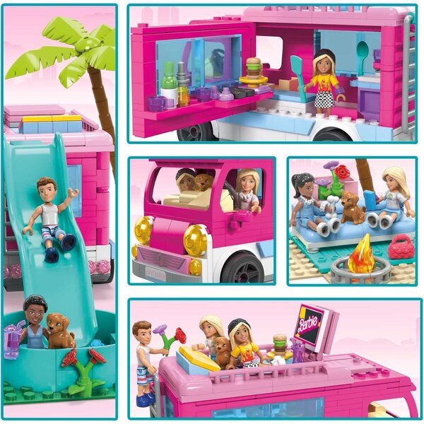 Barbie Traumwohnmobil mit Küche und Zubehör, 4 Barbies und 1 Hund, ab 6 Jahren