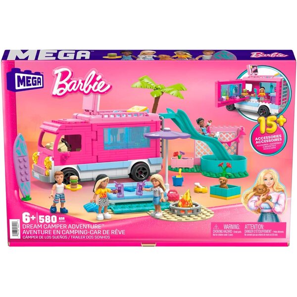 Barbie Traumwohnmobil mit Küche und Zubehör, 4 Barbies und 1 Hund, ab 6 Jahren