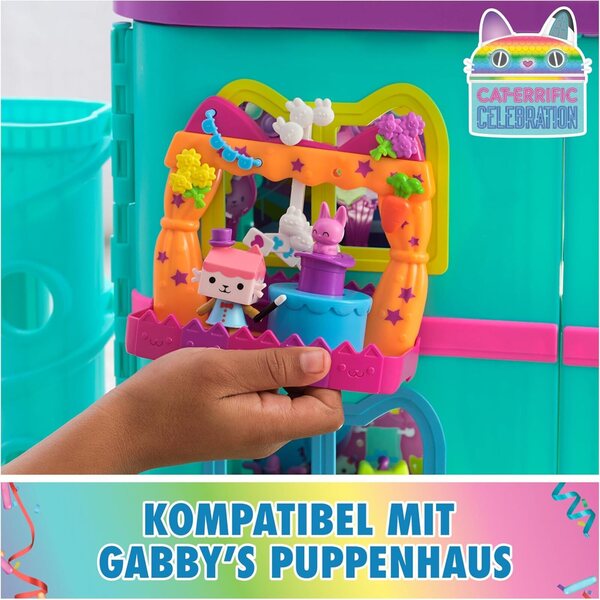 DREAMWORKS GABBY'S DOLLHOUSE – Balkon-Babybox-Set mit Zubehör und Katze, 8-teilig