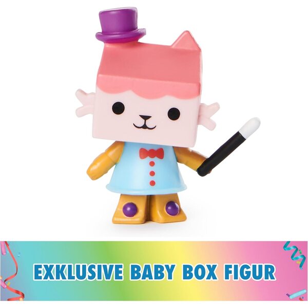DREAMWORKS GABBY'S DOLLHOUSE – Balkon-Babybox-Set mit Zubehör und Katze, 8-teilig