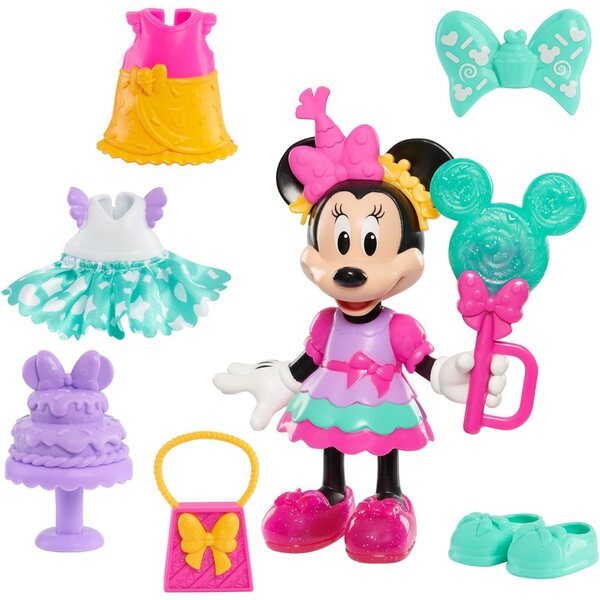 Minnie Mouse Modepuppe mit 3 Kleidern und Koffer für kreative Mädchen