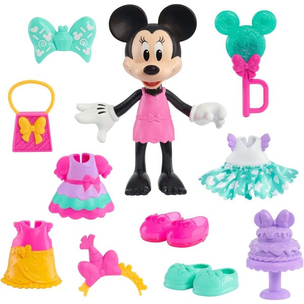 Minnie Mouse Modepuppe mit 3 Kleidern und Koffer für kreative Mädchen