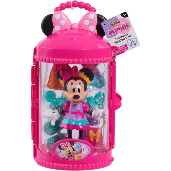 Minnie Mouse Modepuppe mit 3 Kleidern und Koffer für kreative Mädchen