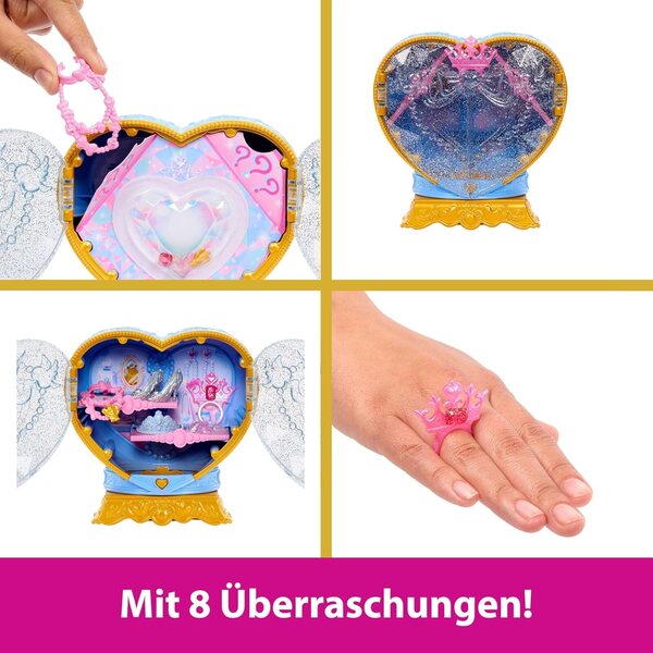 Mattel Disney Princess Cinderella mit 8 Überraschungen und Juwelen, Mode und Accessoires