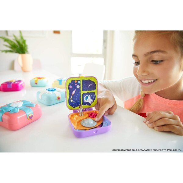 Polly Pocket Hidden Treasures Weltraum-Abenteuerbox mit Puppe und Zubehör