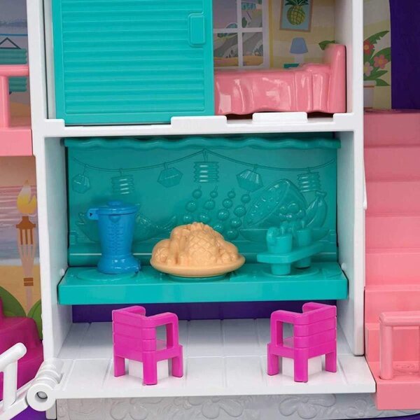 Polly Pocket FRY40 Strand Rucksack-Spielset mit Zubehör und Überraschungen