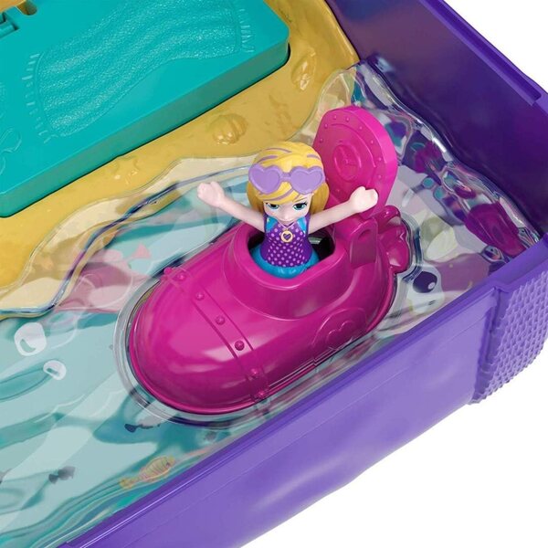 Polly Pocket FRY40 Strand Rucksack-Spielset mit Zubehör und Überraschungen