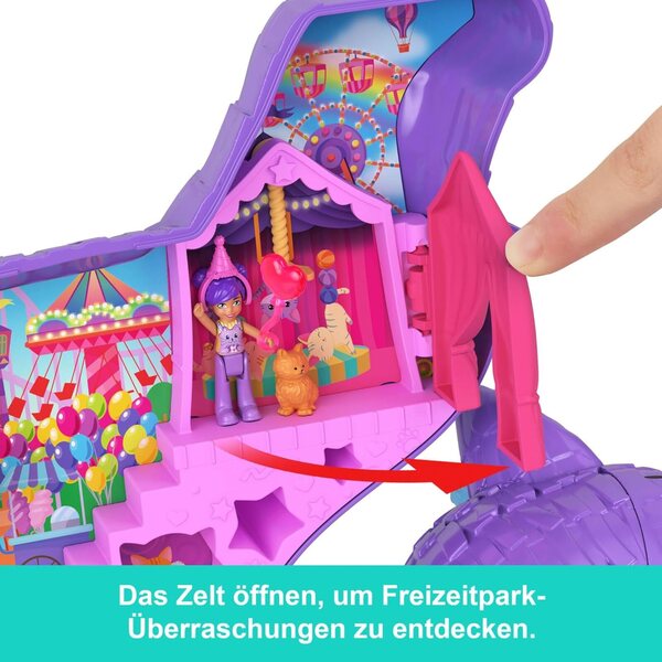 Polly Pocket-Spiel mit 2 Mikropuppen und 23 Zubehörteilen für eine Überraschungsparty mit Kätzchen