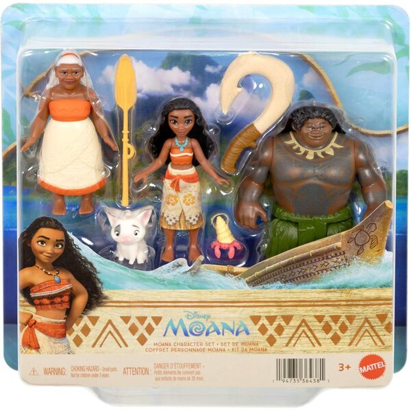 Set mit 3 Disney Vaiana-Puppen mit Maui, Gramma Tala, Pua und Zubehör, inspiriert vom Film