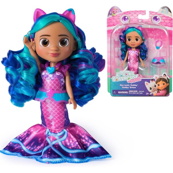 Gabby's Dollhouse: The Movie Puppe Meerjungfrau 15 cm mit Zubehör für Kinder