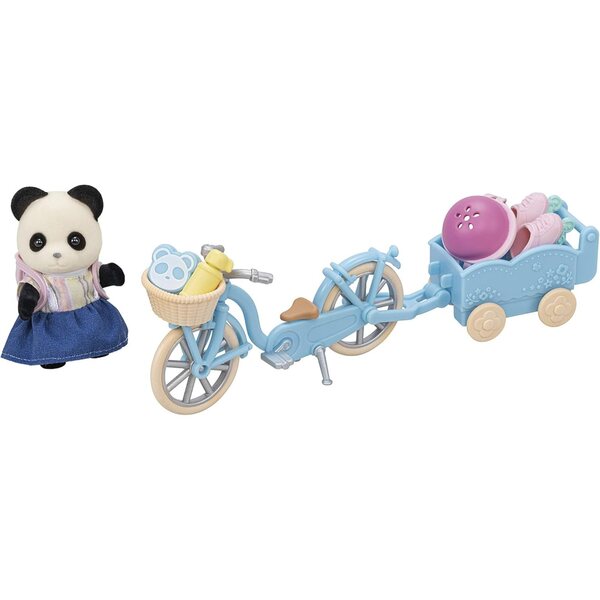 Sylvanian Families Set Panda-Mädchen mit Fahrrad, Skates und Zubehör – Lernspiel