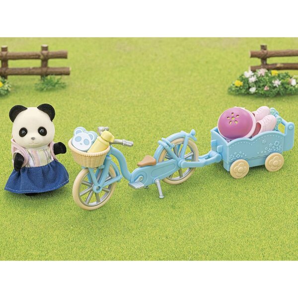 Sylvanian Families Set Panda-Mädchen mit Fahrrad, Skates und Zubehör – Lernspiel