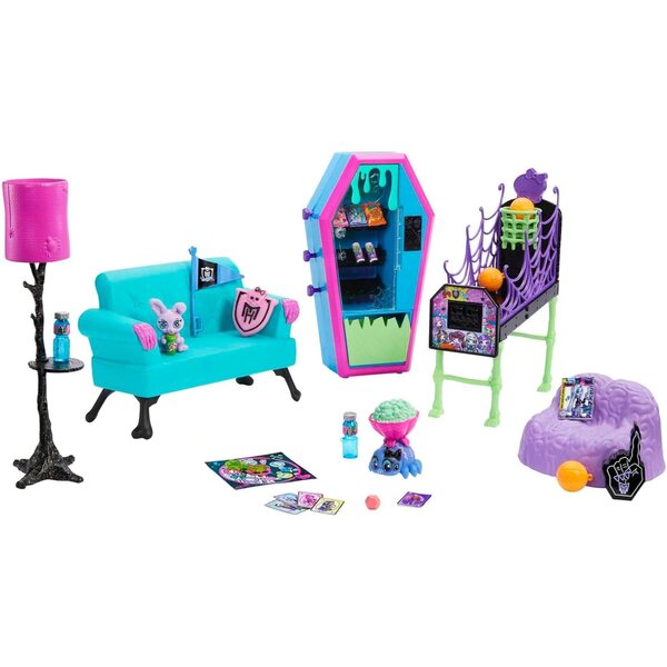 Monster High Studenten-Lounge: Set con mobili, giochi e accessori per bambini dai 4 anni