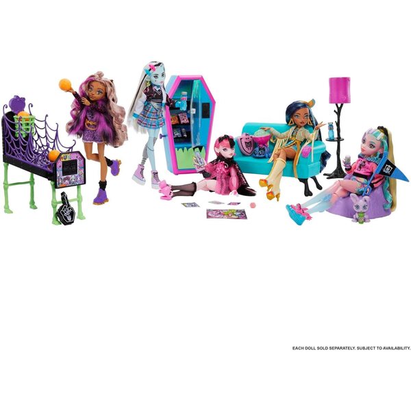 Monster High Studenten-Lounge: Set con mobili, giochi e accessori per bambini dai 4 anni