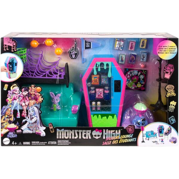 Monster High Studenten-Lounge: Set con mobili, giochi e accessori per bambini dai 4 anni