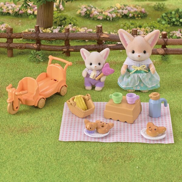 Sylvanian Families Set Picknick Wüstenfuchs mit Dreirad und komplettem Zubehör