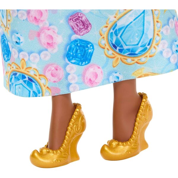 Mattel Disney Princess Jasmin mit 8 Überraschungen und Zubehör, Puppe und Schmuck inklusive