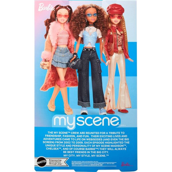 Barbie Signature My Scene Madison mit Y2K-Outfit, Cargo-Jeans und Modeaccessoires