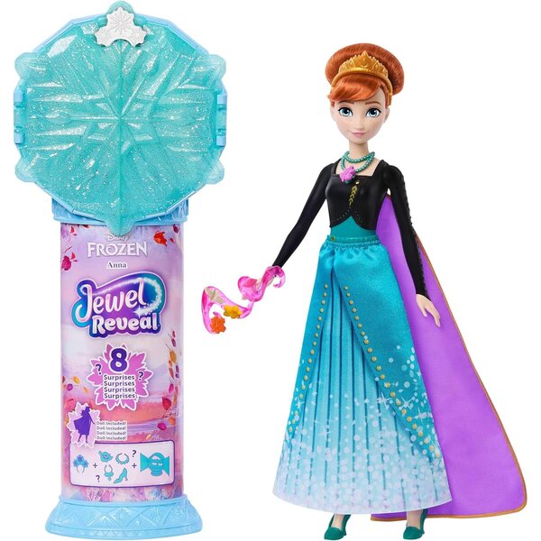 Mattel Disney Die Schneekönigin Anna mit 8 Überraschungen und Accessoires, inspiriert vom Film