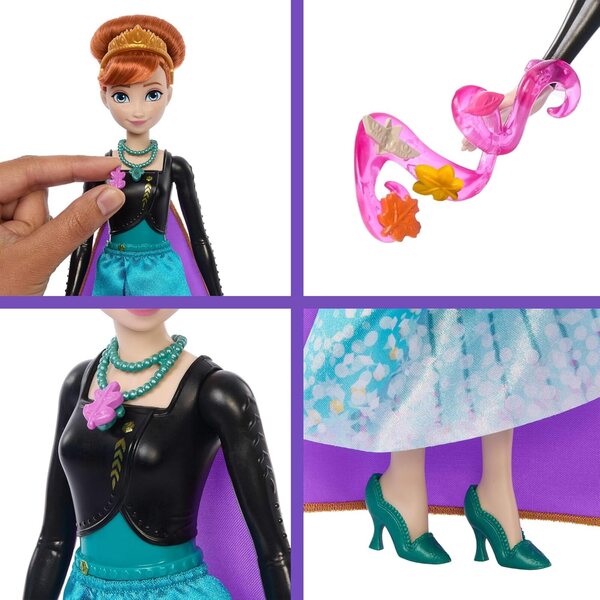Mattel Disney Die Schneekönigin Anna mit 8 Überraschungen und Accessoires, inspiriert vom Film