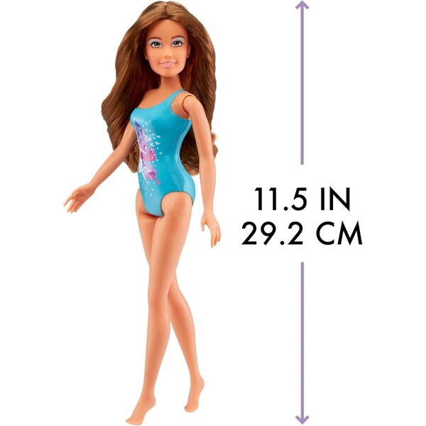 Dream Ella Splash 29 cm, Modepuppe mit braunen Haaren und Feen-Badeanzug