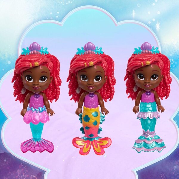 Just Play Disney Junior Arielle Pop Tails Puppe 19 cm mit Zubehör, Spiel für Kinder ab 3 Jahren